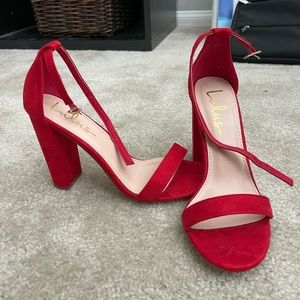 LULUS red suede heels